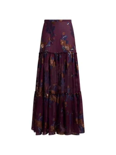 Fusta maxi Etro de mătase violet