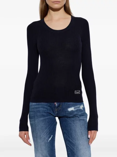 Pulover Dsquared2 cu autograf albastru