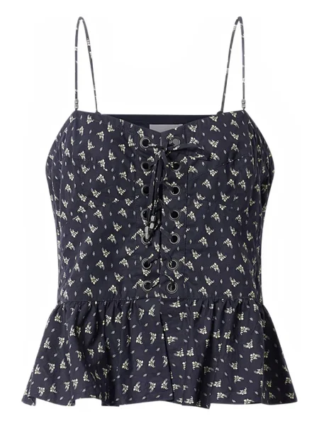 Top Marant Etoile cu model floral din dantelă negru