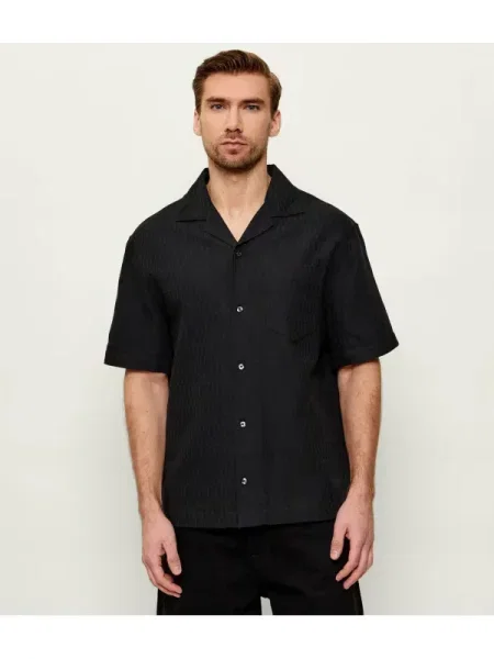 HUGO Cămașă Exolino | Oversize fit negru