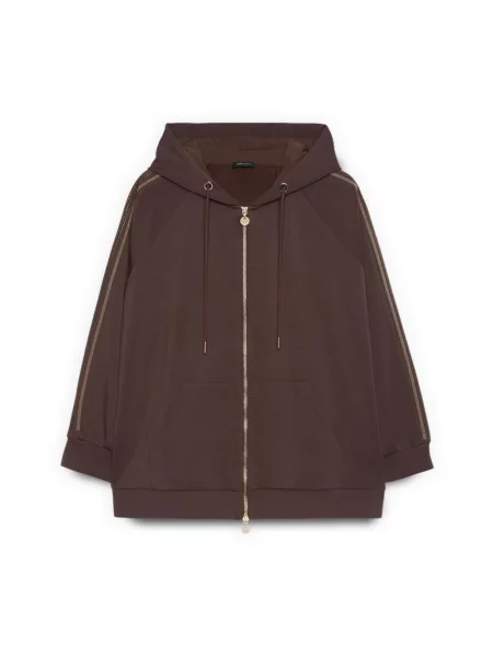 Bluza z kapturem Fiorella Rubino z kapturem brązowa