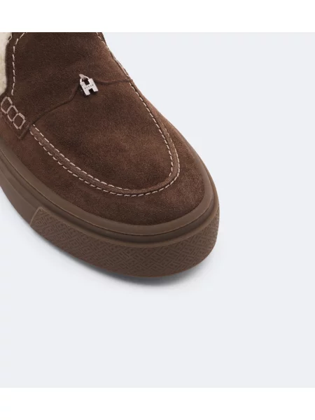 Pantofi loafer Hogan din piele de căprioară maro