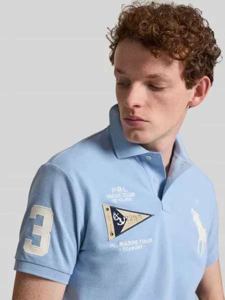 Koszulka polo o kroju regular fit z czystej bawełny z haftami Polo Ralph Lauren