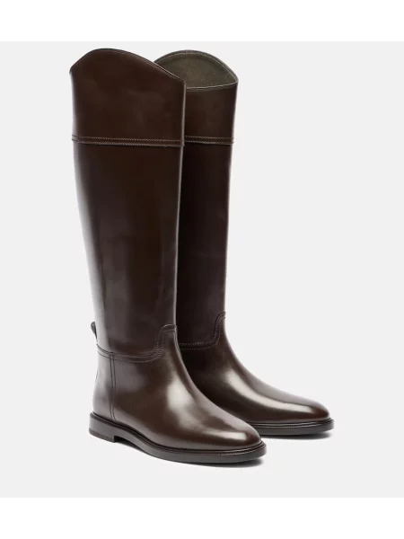 Cizme Brunello Cucinelli din piele maro