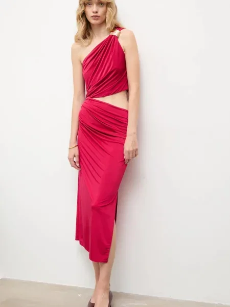 Платье миди Answear.lab красное