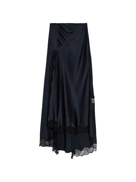 Fustă midi Isabel Marant de mătase albastru