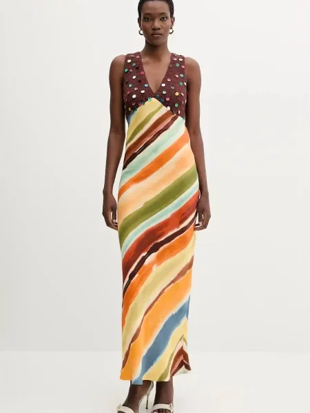 Сукня Never Fully Dressed maxi розкльошена помаранчевий