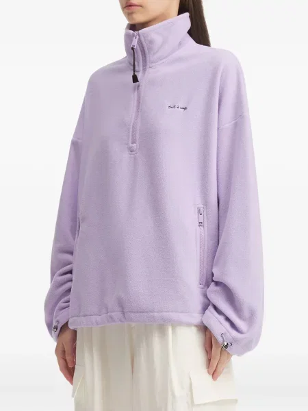 Hanorac din fleece Tout A Coup din fleece de jumătate de fermoar violet
