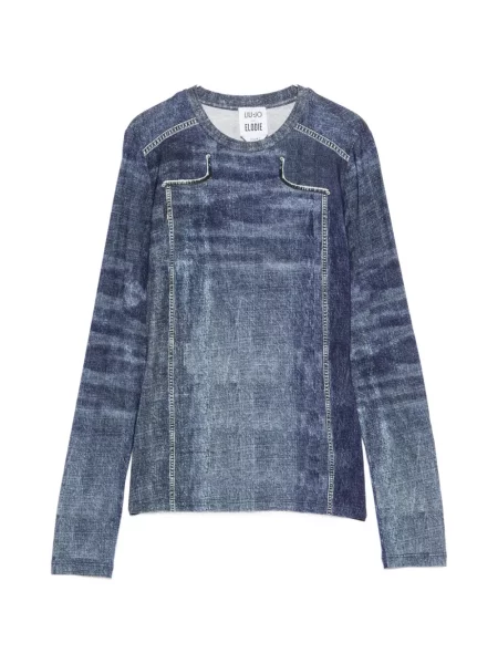 Lung tricou Liu Jo cu imagine albastru