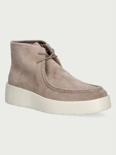 Calvin Klein ghete pentru bărbați din piele întoarsă FLATF LACE UP APR CUT BOOT bej