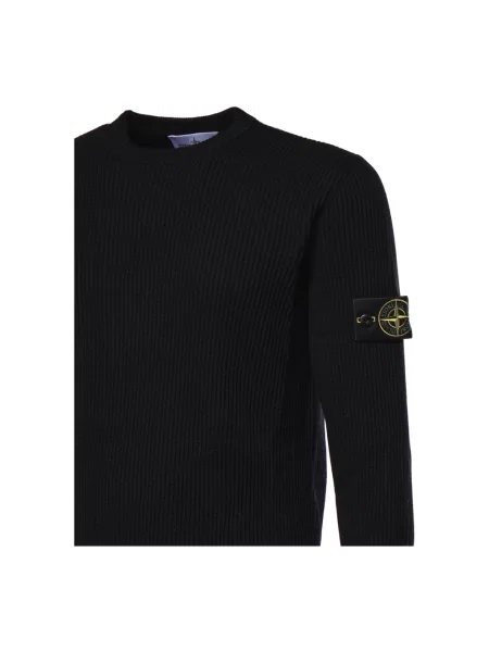 Sweter Stone Island wełniany z kamieniami czarny