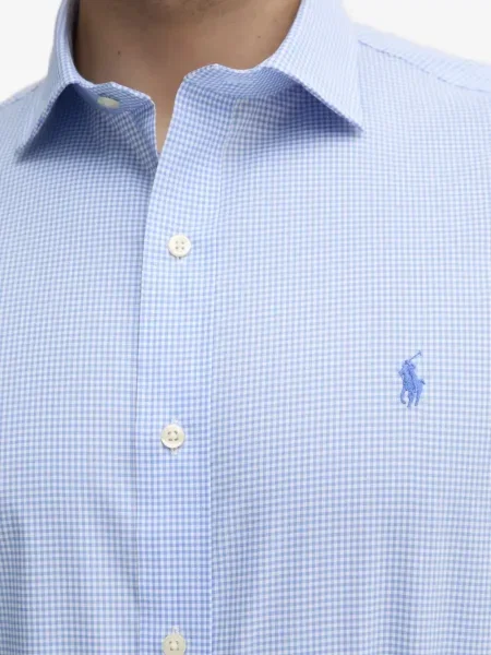 Dzianinowe haftowane sneakersy Polo Ralph Lauren garniturowe niebieskie