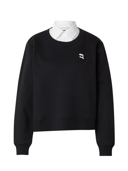 Karl Lagerfeld Sweater majica crna / prljavo bijela