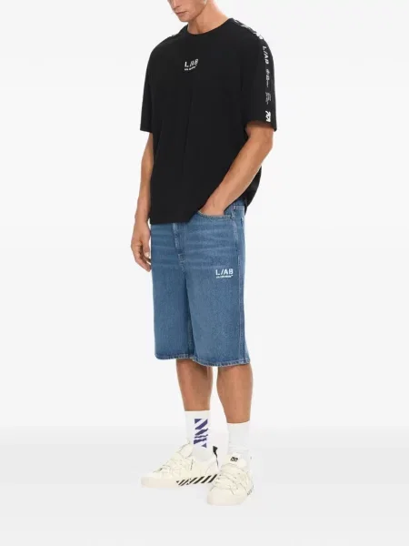 Pantaloni scurți din denim L/ab C/o Off-white alb