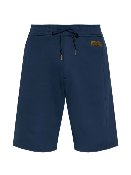 Szorty jeansowe Versace Jeans Couture z autografem ze sznurkiem niebieskie