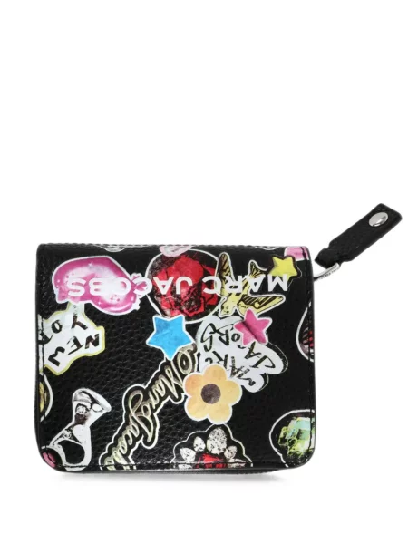 Portofel Marc Jacobs din piele cu imagine negru
