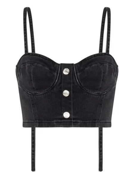 Bluzka Moschino Jeans o krotszym kroju szara