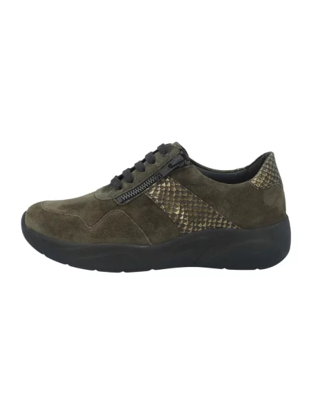 Sneakersy Solidus sznurowane skórzane zielone