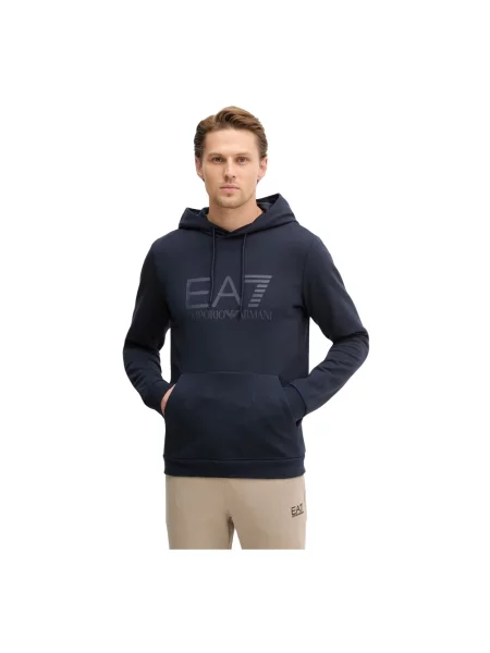 Bluza z kapturem Emporio Armani Ea7 z kapturem niebieska