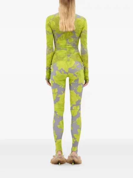 Pantaloni Msgm cu model floral cu imagine gri