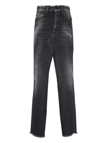 Fustă din denim Dondup cu crăpătură negru