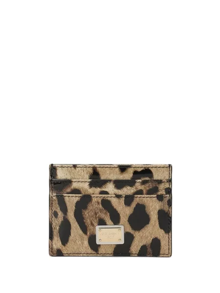 Portofel Dolce & Gabbana cu imagine cu model leopard maro