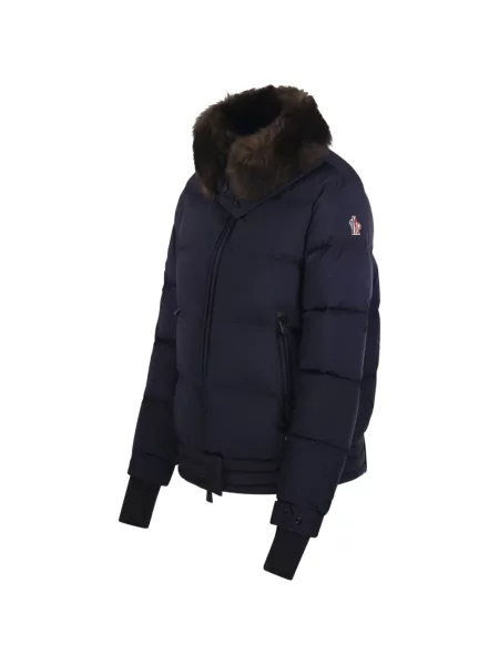 Geacă de schi Moncler Grenoble cu blană albastru