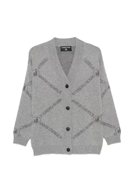Cardigan Iceberg tricotate cu autograf gri
