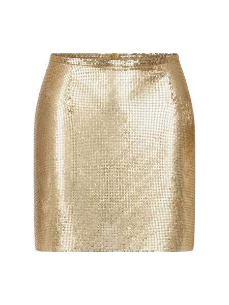 Spódnica ołówkowa Rabanne z cekinami z siateczką żółta