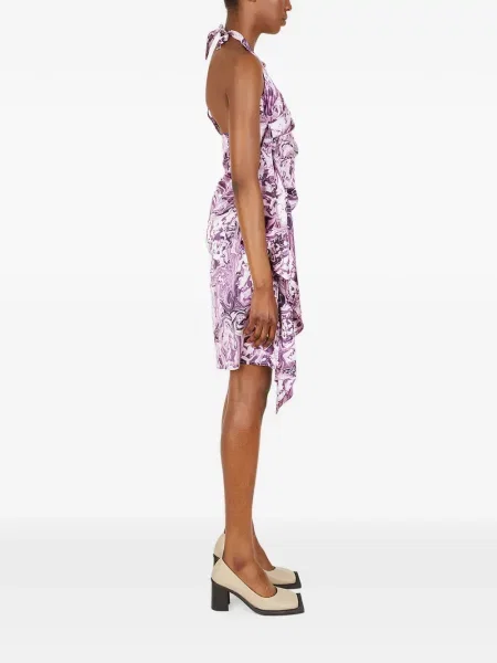 Rochie midi Ninamounah cu volane roz