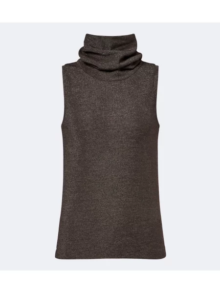 Top Brunello Cucinelli de lână maro