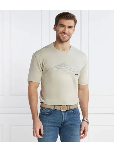 BOSS GREEN Tricou Tee Titanium bej