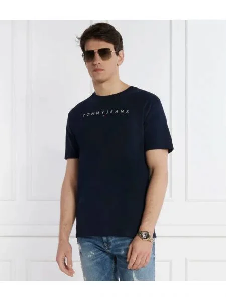 Tommy Jeans Póló LINEAR LOGO TEE EXT kék