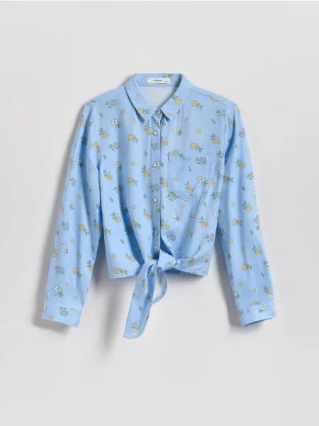 Reserved сорочка з квітковим принтом блідо-блакитний блакитна