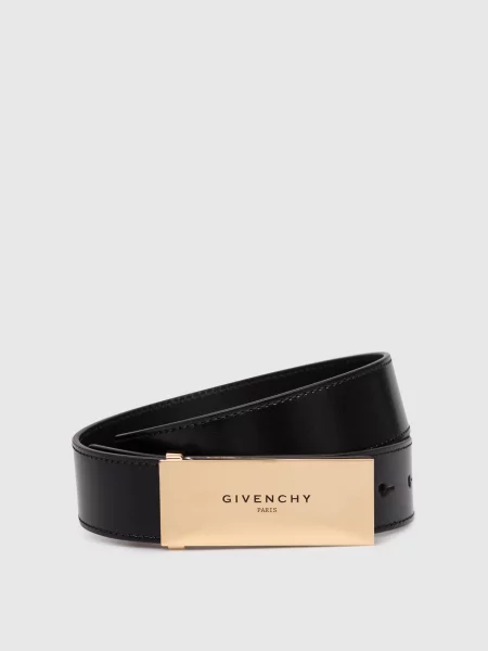 Шкіряний глянцевий з логотипом Givenchy чорний