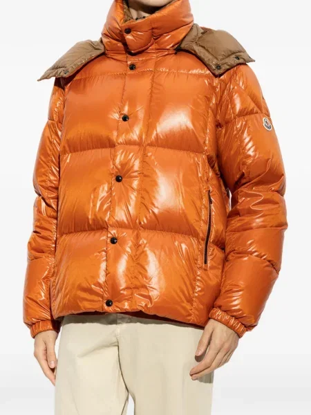 Geacă cu puf Moncler portocaliu