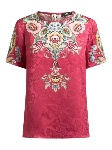 Tricou Etro cu model floral cu imagine roșu