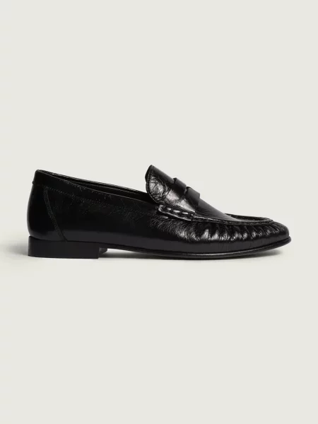 Posa női bőr mokaszin Penny Loafer fekete