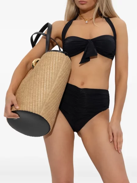 Bikini Balmain cu gât halter negru