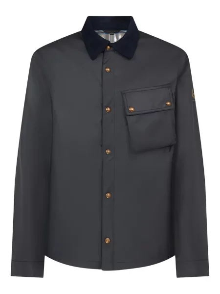 Gulerat geacă Belstaff de catifea cord albastru