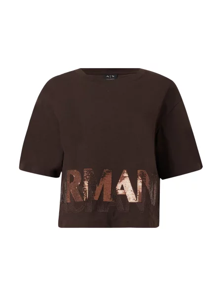 ARMANI EXCHANGE Tricou ciocolatiu