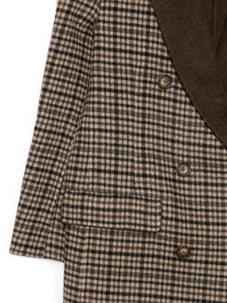 Καρό παλτό Rag & Bone διπλόκουμπα καφέ