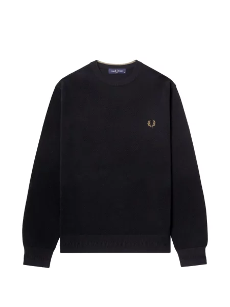 Пуловер Fred Perry бродиран черно