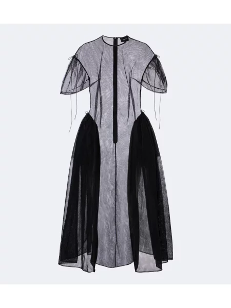 Rochie midi Simone Rocha din tul negru