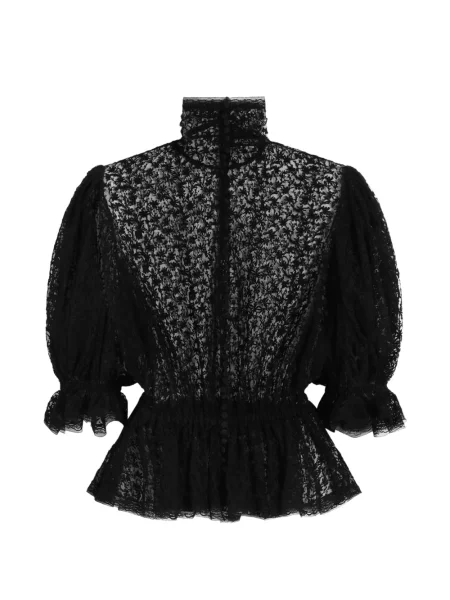 Top Dolce & Gabbana cu broderie din tul negru
