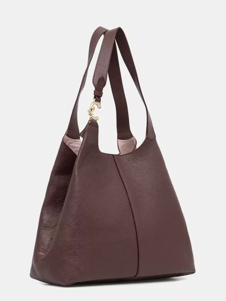 Coccinelle De piele geantă shopper + borsetă C-EASY roșu