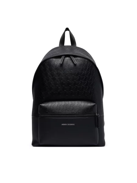 Armani Exchange rucsac pentru bărbați cu imitație de piele negru