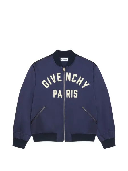 Geacă bomber Givenchy cu broderie din satin albastru