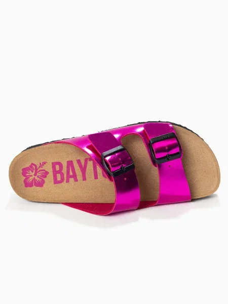 Bayton Šľapky JAPET svetlohnedá / fuksia čierna