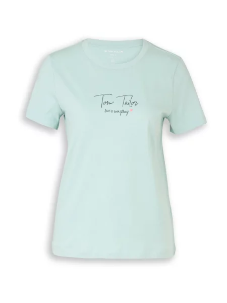 TOM TAILOR Tricou albastru deschis / roz deschis negru